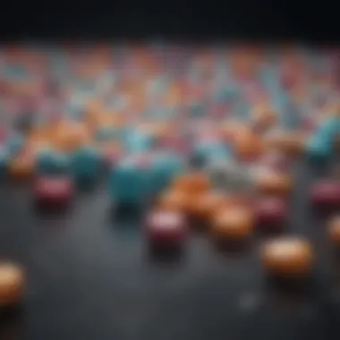 Abstract Background with Vitamin B Complex Pills