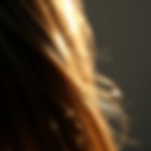 A close-up of shiny hair illuminated by natural light