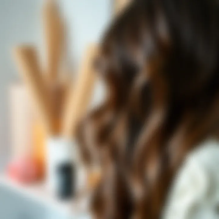 A serene hair care routine featuring holistic wellness products