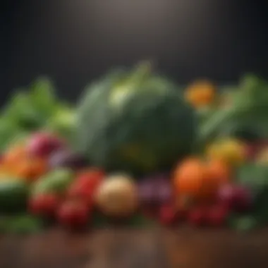 Fresh Produce for Weight Loss Colorful array of fresh vegetables and fruits promoting a healthy diet