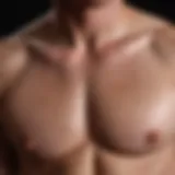 Close-up view of chest skin highlighting wrinkles and fine lines