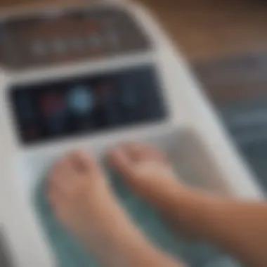 Close-up of the control panel of an advanced heated foot spa