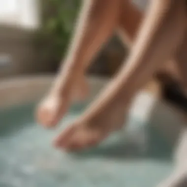 Illustration of the health benefits of using a heated foot bath with massage