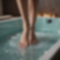 A tranquil setting showcasing a luxurious foot bath with heat and massage features