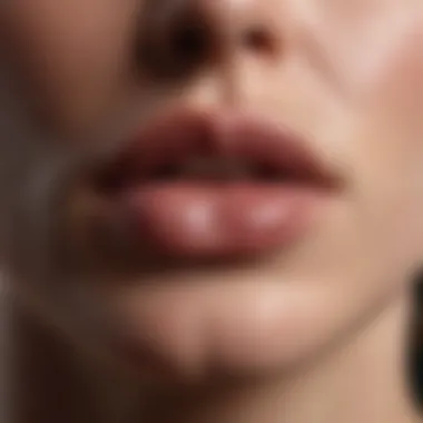 The Texture of Dry Lips A close-up of dry and chapped lips highlighting the texture