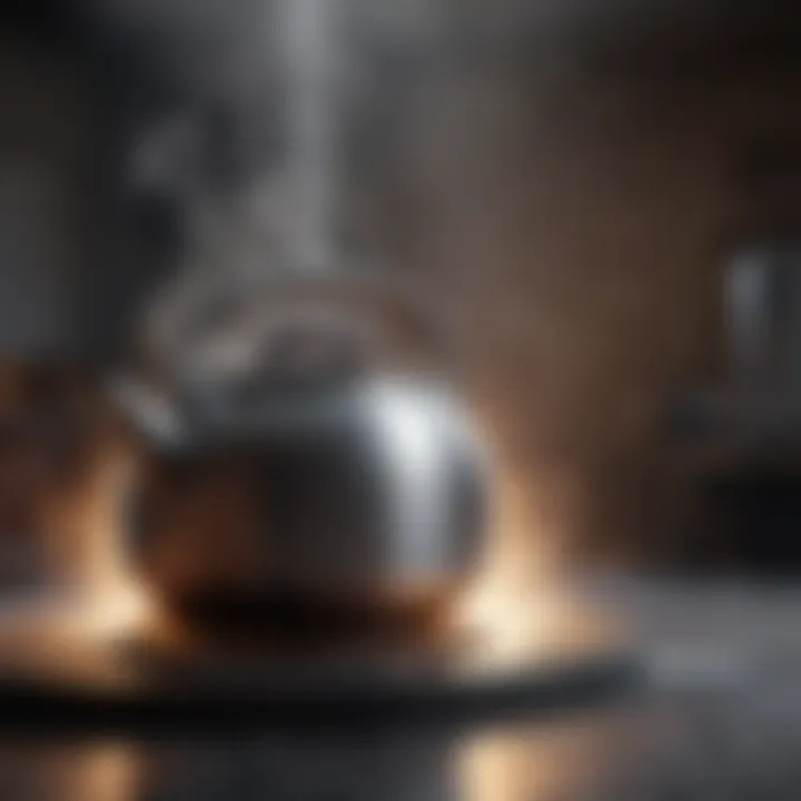 Steam escaping from a boiling kettle representing inner turmoil