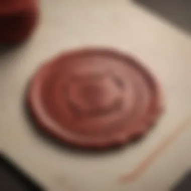 Exquisite Wax Seal on Stationery Exquisite wax seal impression on high-quality stationery