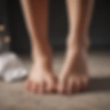 An assortment of foot care products arranged aesthetically