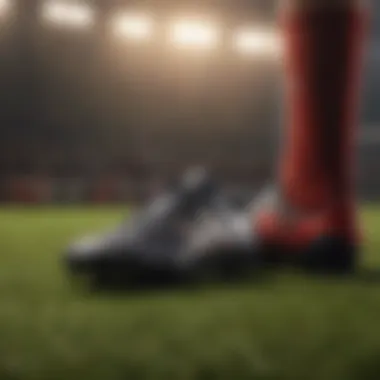 Soccer player choosing athletic shoes