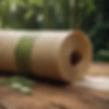 Babo Bamboo Tissue in Natural Environment A roll of Babo bamboo tissue in a natural setting