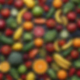 A vibrant assortment of fruits and vegetables representing the essence of Balance of Nature capsules.