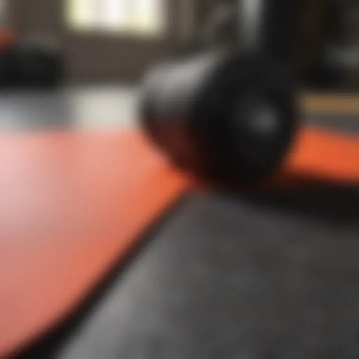 Colorful exercise mats arranged neatly