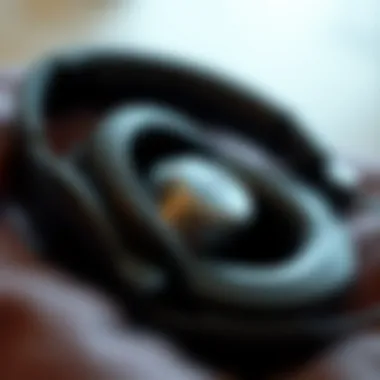 Close-up of headphones highlighting comfort features