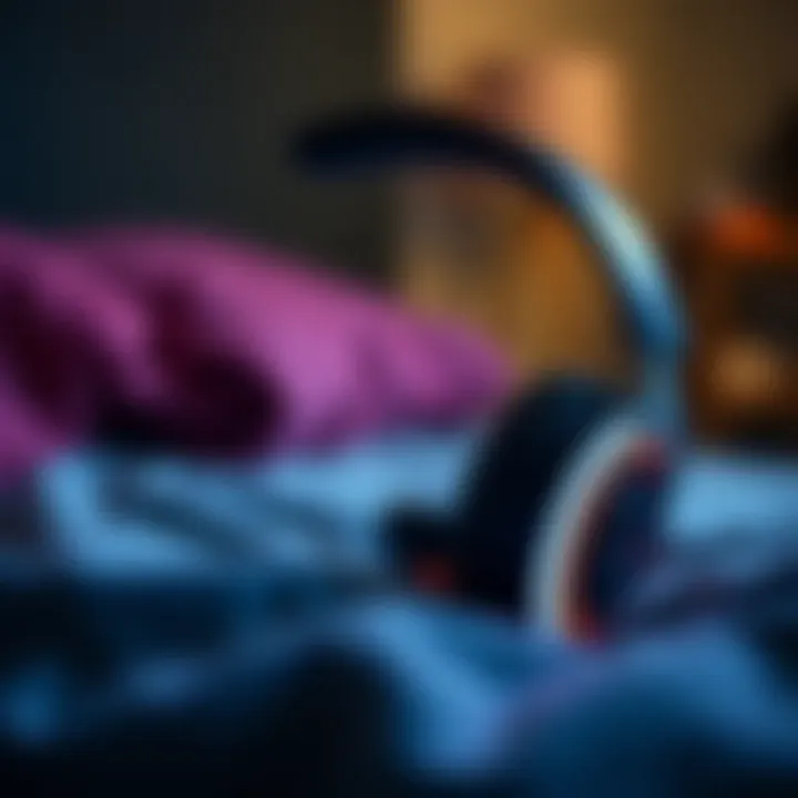 Demonstration of noise cancellation technology in headphones