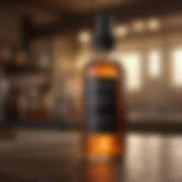 Nourishing hair serum in a glass bottle