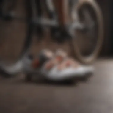 A display of various cycling shoes showcasing different styles and features