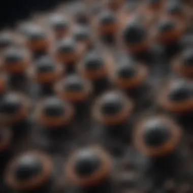 Spores of Intricacy Illustration depicting microscopic view of black mold spores
