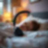 Cozy bedroom setting with Bluetooth headphones