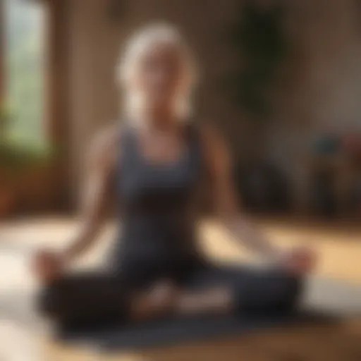 Elderly person doing yoga