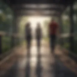 Illustration depicting a broken communication bridge in a relationship