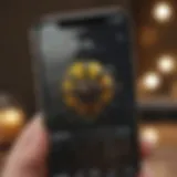 A close-up view of a smartphone displaying the Bumble app interface emphasizing its user-friendly design.