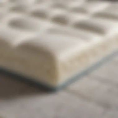 A close-up view of a cooling memory foam mattress topper showcasing the unique foam structure