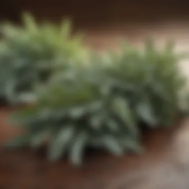 An array of different sage varieties displayed artistically