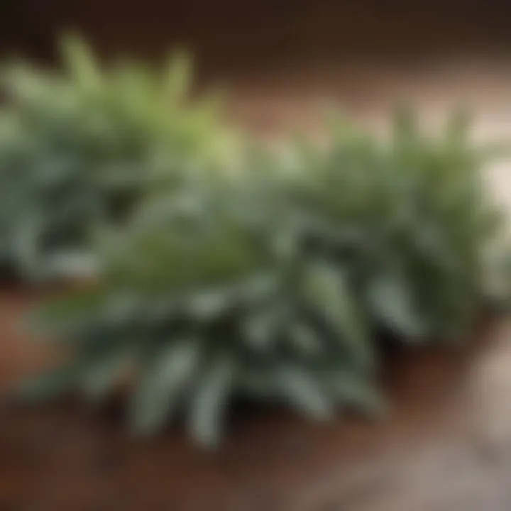 An array of different sage varieties displayed artistically
