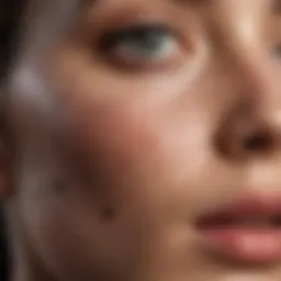 Close-up view of skin with dark spots highlighting pigmentation issues