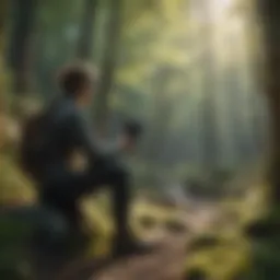 Contemplative person in nature