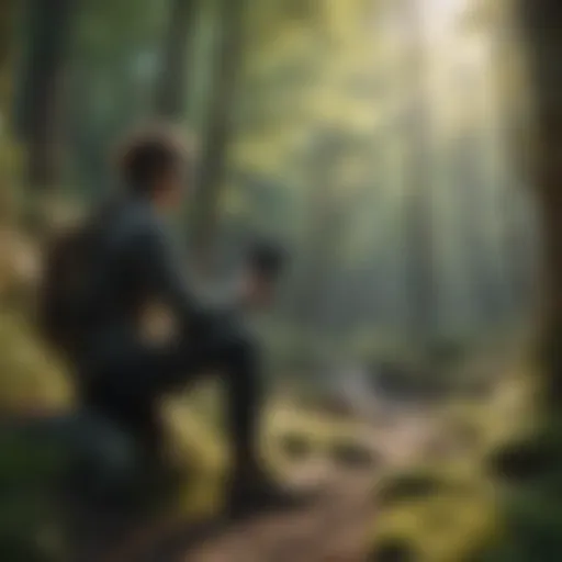 Contemplative person in nature