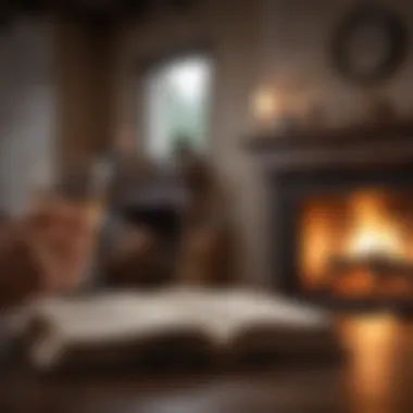 Literary Escape Individual reading by a cozy fireplace