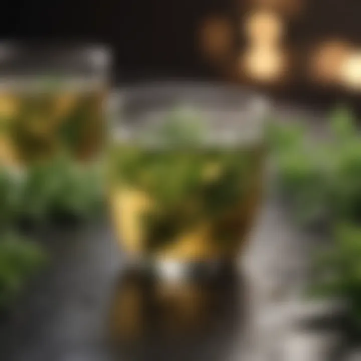 An artistic layout of herbal teas known for their alkaline properties.