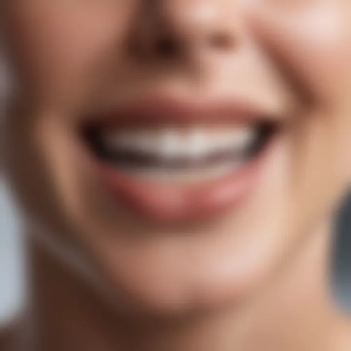 Dental professional performing teeth whitening treatment