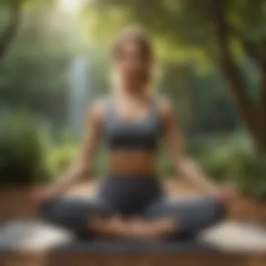 Woman practicing yoga in serene nature setting