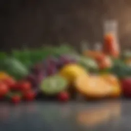 Colorful array of fresh fruits and vegetables