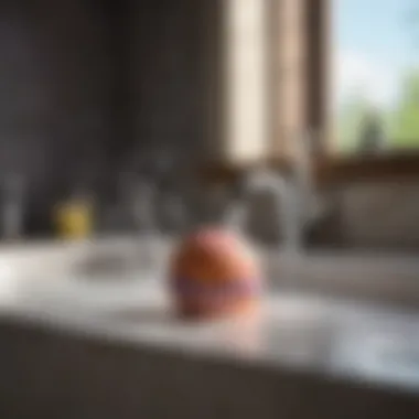 The Magic of Bath Bomb Fizzing in Action Detailed view of a bath bomb fizzing in a bathtub