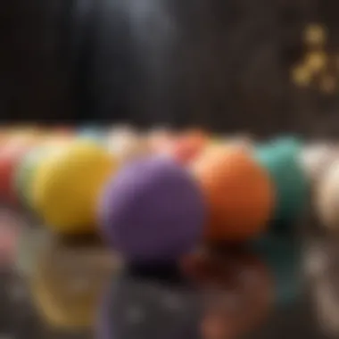 Artistic Display of Bath Bomb Creations Colorful array of bath bombs arranged artistically