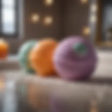 Relaxing Ambiance with Handmade Bath Bombs Soothing bath environment featuring bath bombs