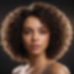 Close-up of coily hair showcasing defined curls