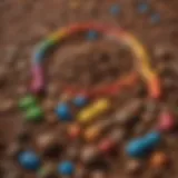 Illustration of rainbow-colored poop