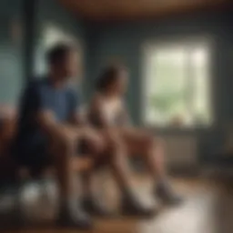Illustration of a couple sitting in separate rooms feeling disconnected
