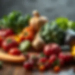A vibrant assortment of diuretic fruits and vegetables