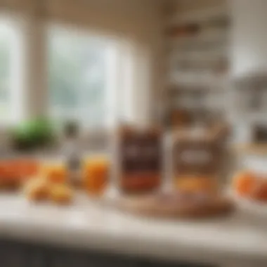 Bone Broth Products in a Serene Kitchen A serene kitchen setting with bone broth packaged products on a countertop