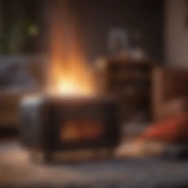 Energy-efficient space heater in a cozy setting