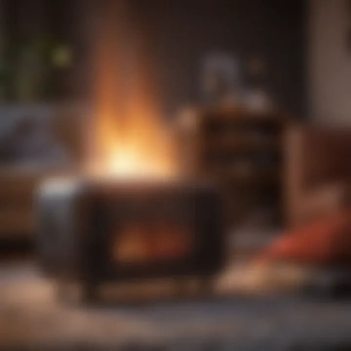 Energy-efficient space heater in a cozy setting