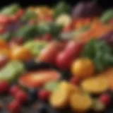 A colorful assortment of fiber-rich fruits and vegetables