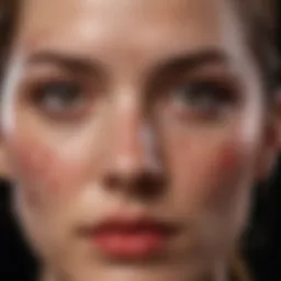 Red marks on facial skin