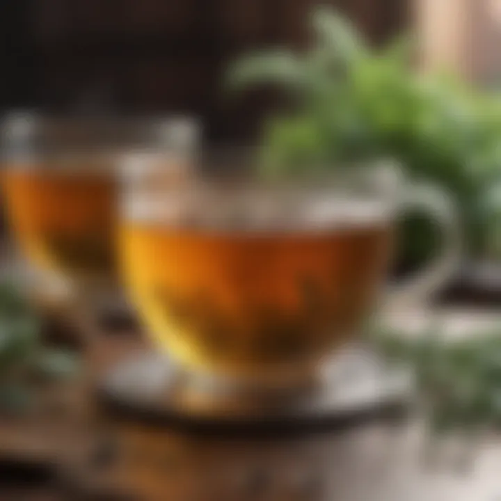 A calming herbal tea brewed for skin health