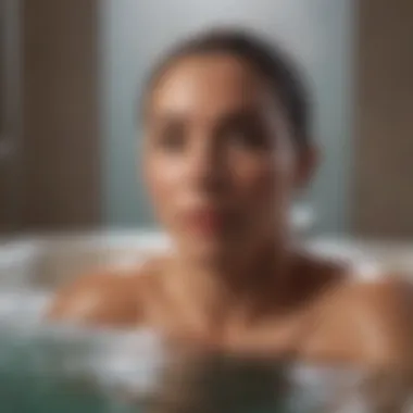 Soothing Bath Experience A soothing bath scene with gentle soap products